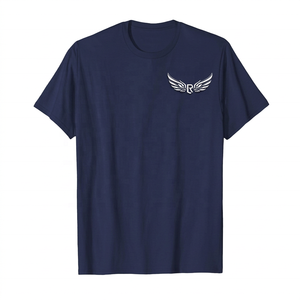 Camiseta de Hombre Azul Marino de Manga Corta con Cuello Redondo, 100% Algodón, Corte Holgado, Color Sólido, Diseño Liso, Tejido de Punto - Product Image 2