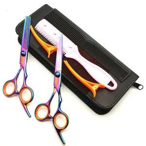 Professional Hair Thinning Scissors Stainless Steel Blunt Tip <b>Long</b> <b>Handle</b> Right Handed Salon Hairdressing <b>Shears</b> for Barbers - Product Image 1