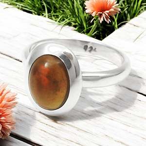 Artisan Bohemian <b>Ring</b> Jewelry Comes With Oval Cut Black <b>Opal</b> Gemstone Crafted From 925 Solid Silver Beautiful Sister Band - Product Image 1
