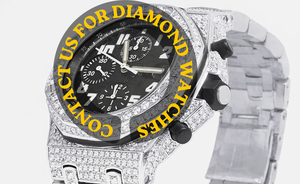 Reloj Personalizable de Oro Blanco con Diamantes Moissanite, Estilo Hip Hop, Cronógrafo, Esfera Negra, Características Únicas, Brillante, a un Precio Accesible - Product Image 2