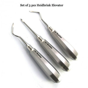 Ensemble de 3 élévateurs dentaires pour chirurgie buccale, instruments d'extraction dentaire et d'élévation des racines, outils professionnels en acier inoxydable - Product Image 1