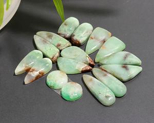 8 pares de gemas de crisoprasa verde natural de 165 quilates para hacer joyas, 27 x 9, 13 x 13 mm # 20014 - Product Image 1