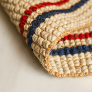 Tapis en jute tissé à rayures côtières, écologique, fait main, tapis de porte rustique à rayures pour l'entrée, la maison et la décoration intérieure - Product Image 2