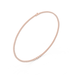 Collier chaîne tennis CLASSIQUE pour femme en or rose 18 carats plaqué rhodium, orné de diamants de laboratoire taillés certifiés, idéal pour les fêtes et mariages - Product Image 3