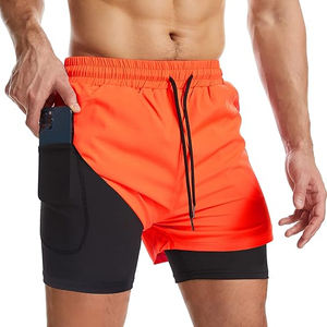 Shorts de sport 2-en-1 personnalisés pour hommes, anti-transpiration, pour l'entraînement, la course et la gym, avec service OEM - Product Image 4