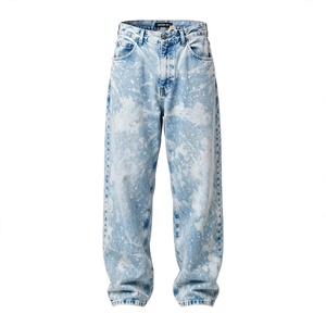 Jean en denim délavé personnalisé pour homme, coupe slim droite, taille mi-haute, en coton, décontracté, séchage rapide, écologique BD - Product Image 3