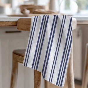 Serviettes de cuisine en coton lin personnalisées de qualité supérieure, à rayures teintes en fil, 100% coton OEM, très vendues, en provenance d'Inde - Product Image 4