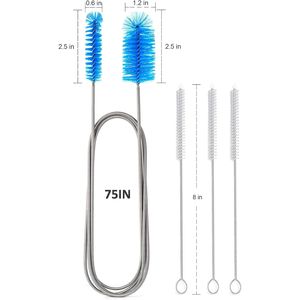 Set di 3 Spazzole Flessibili per Pulizia Scarichi e Canne da Pesca, 75 Pollici, con Tubo Elastico a Doppia Estremità da 8 Pollici in Nylon - Product Image 2