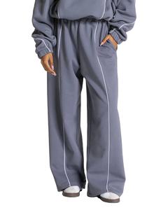 Ensemble de survêtement 2 pièces tendance pour femme, en molleton uni à capuche et manches longues, 100 % coton, idéal pour les activités de plein air - Product Image 6