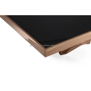 Minimalist Scandinavian Modern Aluminium Coffee <b>Table</b> with Wood Top Zahid Exports Home Decor for Apartment Living Room - Product Image 3