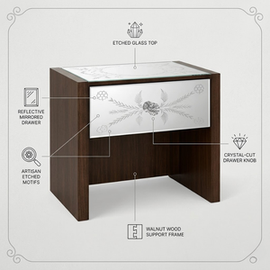 Mesa Auxiliar de Estilo Veneciano con Espejo, Mesa de Centro con Espejo de Estilo Antiguo |   Muebles Decorativos para Sala de Estar, Dormitorio y Hogar - Product Image 5