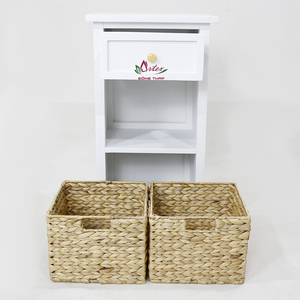 Gabinete de acento de mimbre duradero, 1 cajón de alta calidad, 2 cestas de jacinto de agua para decoración de sala de estar - Product Image 2