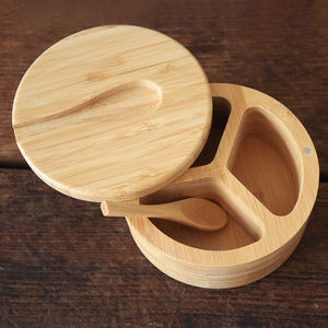 Conteneur alimentaire en bois, compatible lave-vaisselle et chauffable, avec couvercle et cuillères en bois - Product Image 4