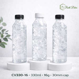330ml Square PET <b>Bottle</b> CV330-16 16g 30mm Neck Black White Cap for Beverage Canned Food Packaging UV Printing 473ml 60ml Vol - Product Image 1