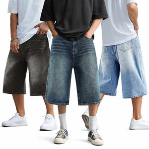 Short en jean pour homme de qualité supérieure, respirant, déchiré, brodé, pour le fitness et les loisirs en extérieur, double face, vente en gros - Product Image 1