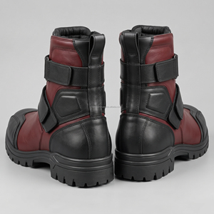 Bottes courtes de moto pour hommes, bottes de moto en cuir imperméables, antidérapantes, protectrices, chaussures de conduite décontractées pour l'extérieur - Product Image 3