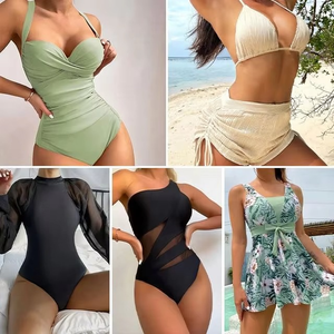 Maillot de bain une pièce pour femme, col en V profond, avec découpes ajourées, taille haute, extensible, couleur unie - Product Image 4