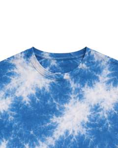 Manufacturer Blue <b>Tie</b> Dye T Shirt <b>Men</b> 100% Cotton Crew Neck Short Sleeve Vintage Wash Casual Streetwear OEM Wholesale Tee - Product Image 4