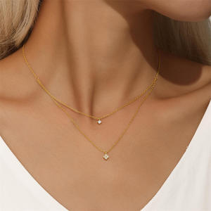 Collier unisexe AMBER JEWELS plaqué argent avec zircon taille marquise, motif végétal, certifié GRA, pour usage quotidien - Product Image 1