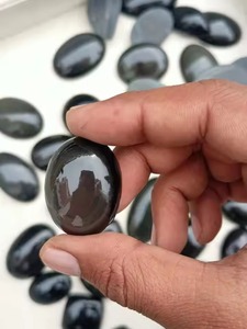 Cabochon d'obsidienne arc-en-ciel noir naturel, taille ovale, pierre précieuse lâche certifiée de haute qualité, pierre fantaisie pour la fabrication de colliers en lot - Product Image 5