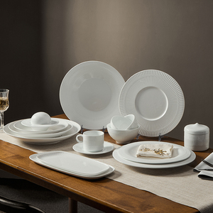 Service de table en céramique écologique moderne ST, blanc céladon, pour mariage, banquet, restaurant, avec kit d'ustensiles - Product Image 1