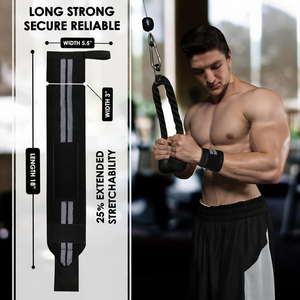 Manufacture Soft Breathable Compression Wrist <b>Brace</b> Belt Hook Loop Closure for Sports Weight Lifting Gym Fitness Protection <b>Men</b> - Product Image 4
