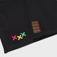 Precio al por mayor RTS Kimono Shoyorol BJJ Gi Jiu Jitsu 450 GSM Edición Limitada con diseño de parches coloridos y logotipo AS-JJ-5866