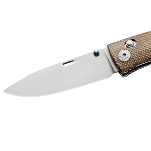 Navajas Plegables Color Marrón Bronceado con Empuñadura con Patrón de Tela, Hoja Plateada, Clip Metálico para Bolsillo y Diseño Ligero para Uso en Exteriores - Product Image 4
