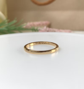Anillo Redondo Grueso de Plata de Ley 925 Chapado en Oro de 18K para Joyería Fina Minimalista, para Mujer, Boda, Compromiso - Product Image 1