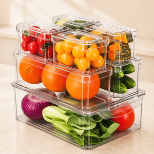 Contenedores de Almacenamiento Transparentes para un Fácil Acceso a Refrigerios, Suministros y Artículos Esenciales Diarios - Product Image 1