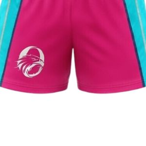 ชุดเสื้อและกางเกงขาสั้นสำหรับเล่นเน็ตบอลสีชมพูเทอร์ควอยซ์สำหรับผู้ชาย ผ้าโพลีเอสเตอร์ ทรงสปอร์ต ชุดกีฬา แถบข้างตัวเสื้อ เหมาะสำหรับการแข่งขันและการฝึกซ้อม - Product Image 6