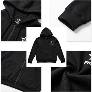 Ropa Deportiva al por Mayor Personalizada para Hombre, Tallas Grandes, Color Sólido, 100% Algodón, Sudaderas con Cremallera Completa, Bordado 3D, Transpirable - Product Image 4