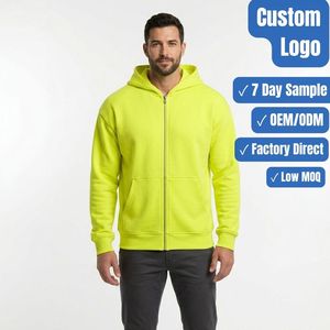 Men's Relaxed Fit Full <b>Zip</b> Hoodie Custom OEM ODM Private Label Clothing Factory - Product Image 1