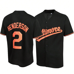 Camiseta de Béisbol Profesional de Doble Punto de 260 g/m², con Botones, Logotipo Personalizado, Uniforme de Béisbol para Equipo - Product Image 1