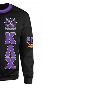 Lambda Fraternity <b>Embroidery</b> Men's Crewneck <b>Sweatshirt</b> Customized Chenille <b>Embroidery</b> Plus Size O-Neck University - Product Image 2