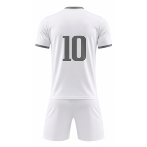 High demand White Soccer Uniform Set <b>Lime</b> Green Stripe Sublimated Football Jersey & shorts - Professional teamwear - Product Image 3