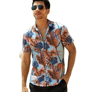 T-shirts hawaïens à manches courtes, tenue de plage, pour hommes, ensemble, par Sublimation florale, 100% coton, offre spéciale, été, 100% - Product Image 1