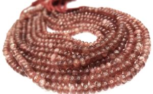Quartz rose naturel 7-8 mm, perles rondes lisses, vendues par brin de 8 pouces de long - Product Image 2