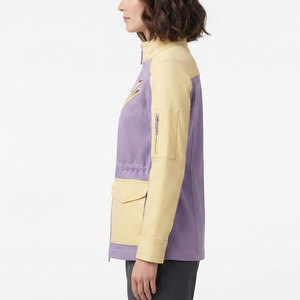 <b>Women</b> <b>Utility</b> <b>Jacket</b> Full Front Zip Stand Collar Side Pocket Design Lightweight Outerwear For Travel And Casual Everyday Use - Product Image 3