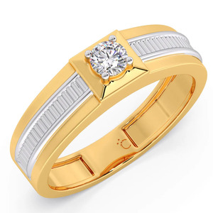 Anillo de Oro de Dos Tonos con un Solo Diamante - Product Image 4