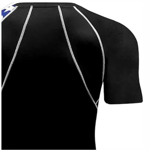 Rash Guard for <b>Men</b> Short Sleeve MMA Boxing Martial Art Grappling Muay Thai Training <b>Base</b> <b>Layer</b> Swimming Surf Rash Guard - Product Image 2