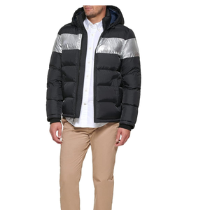 Factory Custom Matte Finish Hooded Puffer Jacket Men Plain Blank Heavyweight Winter <b>Coat</b> - Product Image 3