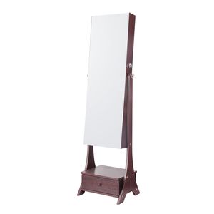 Armadio Portagioielli con Specchio a Figura Intera e Rivestimento in Velluto, con Chiusura a Chiave - Product Image 1