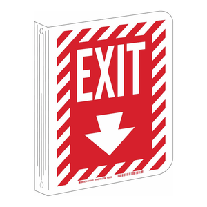 Panneau de sortie Brady L, 12 po de hauteur x 9 po de largeur, pour intérieur/extérieur, signalisation d'urgence - Product Image 2