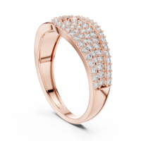 Bague Statement en Or Rose avec Grappe de Diamants pour Hommes et Femmes, Bijou Géométrique de Luxe, Cadeau d'Anniversaire