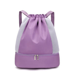 Custom printed 210D polyester <b>waterproof</b> <b>drawstring</b> sportpacks Promotional fitness <b>drawstring</b> <b>bags</b> with logo printing Wholesale - Product Image 1
