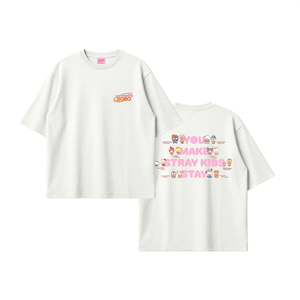 T-shirt pour homme STRAYKIDS SKZOO X avec design de personnage SANRIO - Product Image 3