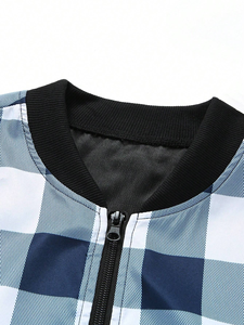Chaqueta Varsity Informal de Invierno para Hombre, Estilo Urbano, Cuello Alto, Lona, Holgada, con Logotipo Frontal, de Alta Calidad - Product Image 4