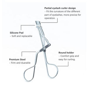 High Quality Custom Logo & <b>Color</b> Mini Stainless Steel Eyelash Curler with <b>Laser</b> <b>Printing</b> Disposable Private Label Packaging - Product Image 5