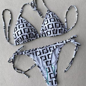 Ensemble bikini femme color block, haut push-up et bas taille haute, avec bordure contrastante, maillot de bain deux pièces, tenue de plage - Product Image 6